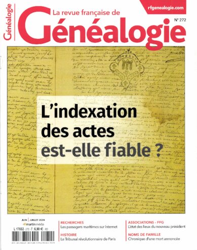 La Revue Française de Généalogie  N° 272